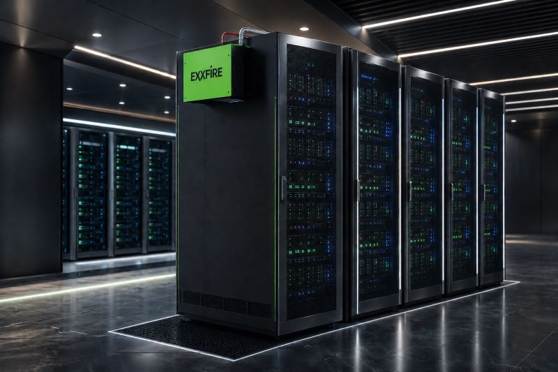 Generator gaśniczy azotu EXXFIRE — bezbutlowa ochrona szaf RACK i rozdzielnic